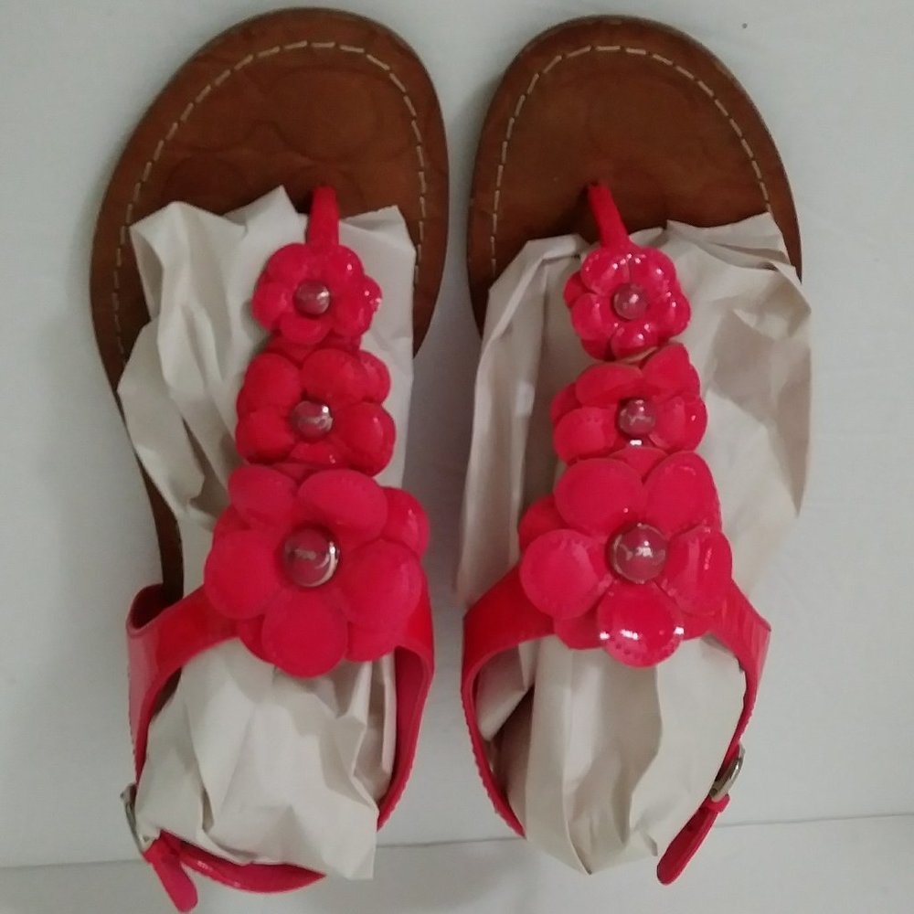 Coach Omega Floral Thong Sandals Size 6.5